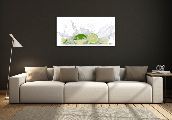 Glass picture wall art Lime and water