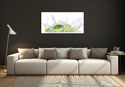 Glass picture wall art Lime and water