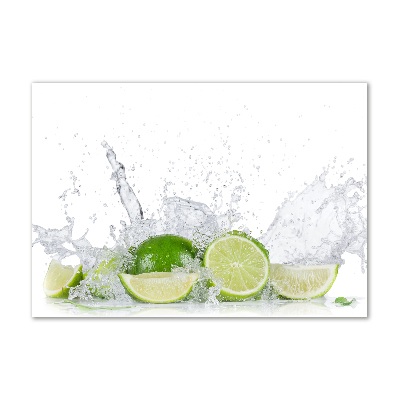 Glass picture wall art Lime and water