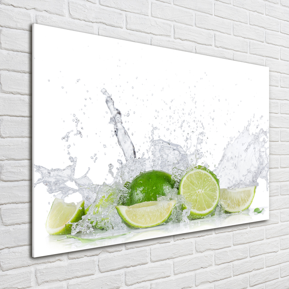 Glass picture wall art Lime and water