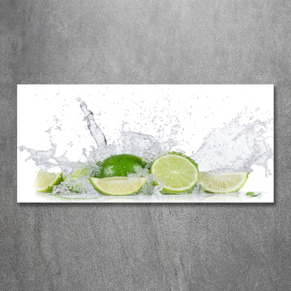 Glass picture wall art Lime and water