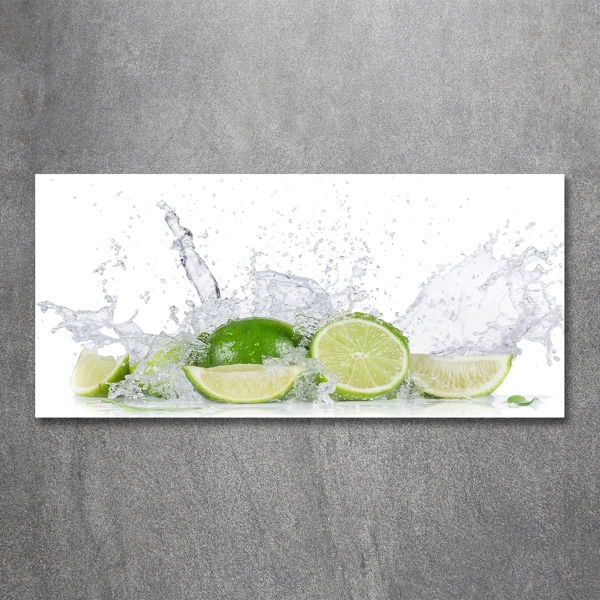 Glass picture wall art Lime and water