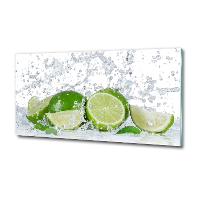 Glass picture wall art Lime and water