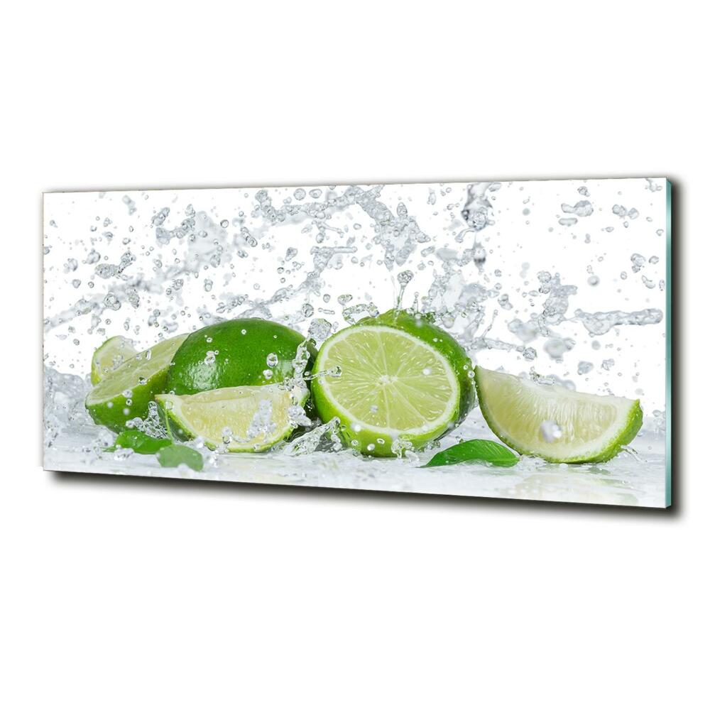 Glass picture wall art Lime and water