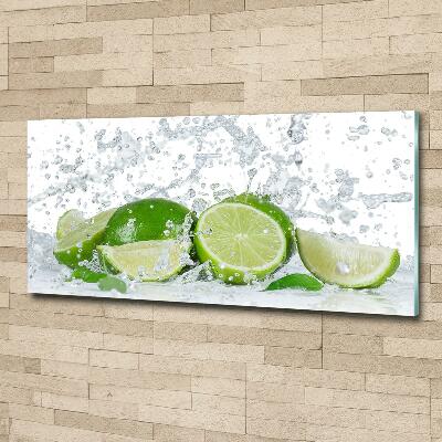 Glass picture wall art Lime and water