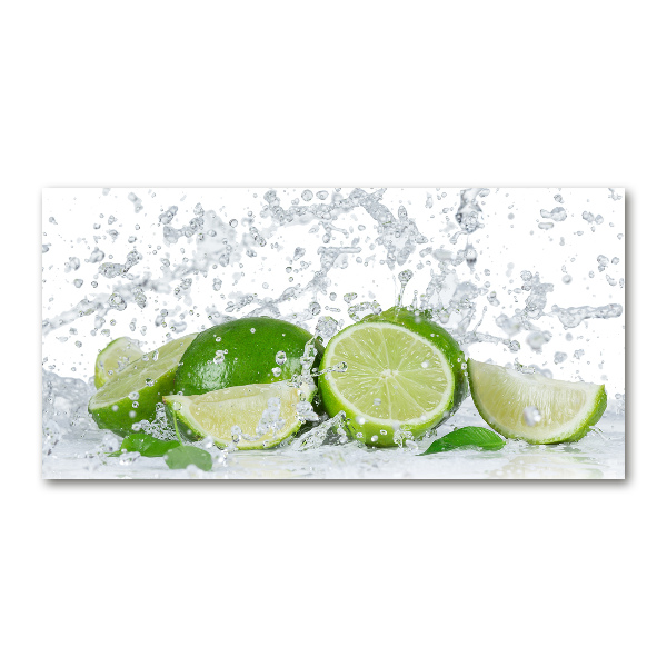 Glass picture wall art Lime and water