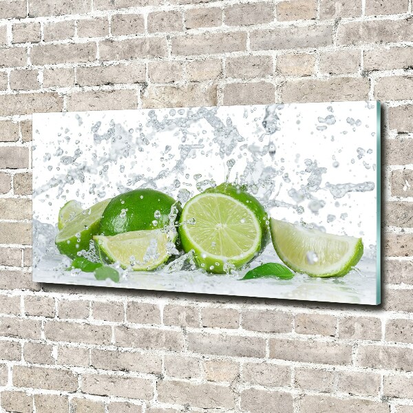 Glass picture wall art Lime and water