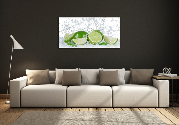 Glass picture wall art Lime and water