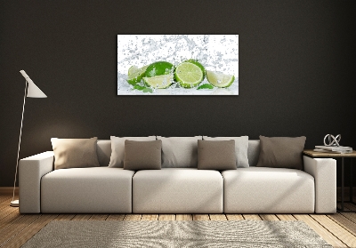 Glass picture wall art Lime and water