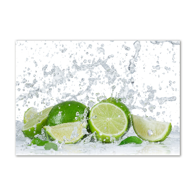 Glass picture wall art Lime and water