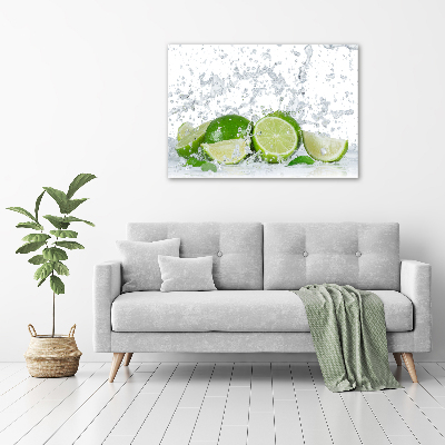 Glass picture wall art Lime and water