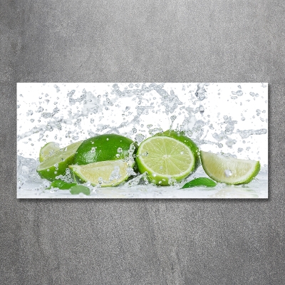 Glass picture wall art Lime and water