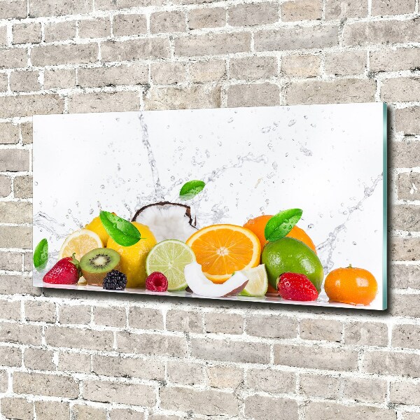 Photo printed on glass Fruit and water