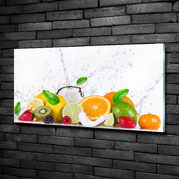 Photo printed on glass Fruit and water