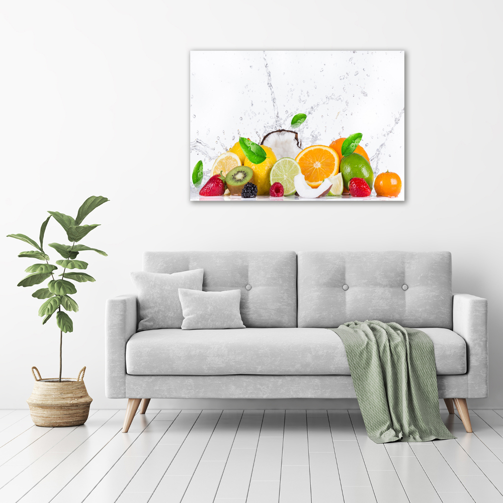 Photo printed on glass Fruit and water