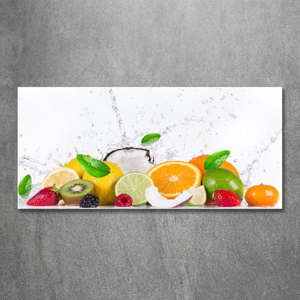 Photo printed on glass Fruit and water