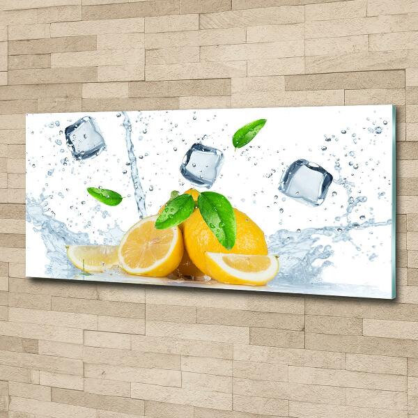 Glass picture wall art Ice lemons