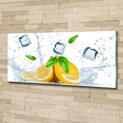 Glass picture wall art Ice lemons