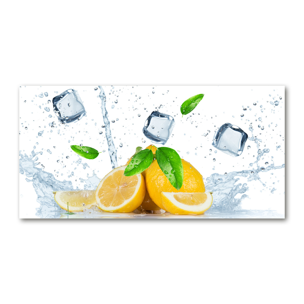 Glass picture wall art Ice lemons