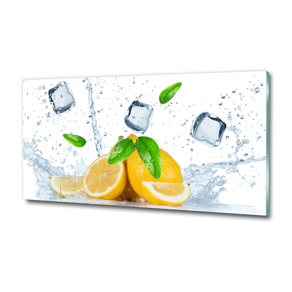 Glass picture wall art Ice lemons