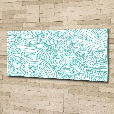 Glass wall art Blue waves