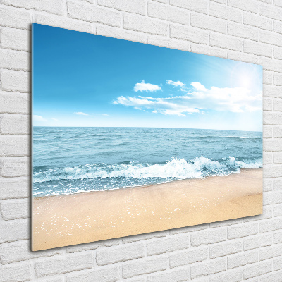 Glass art print Beach