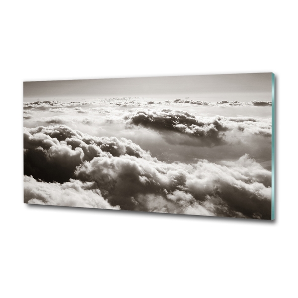 Wall art on glass Bird's flight clouds