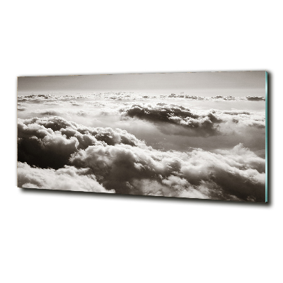 Wall art on glass Bird's flight clouds