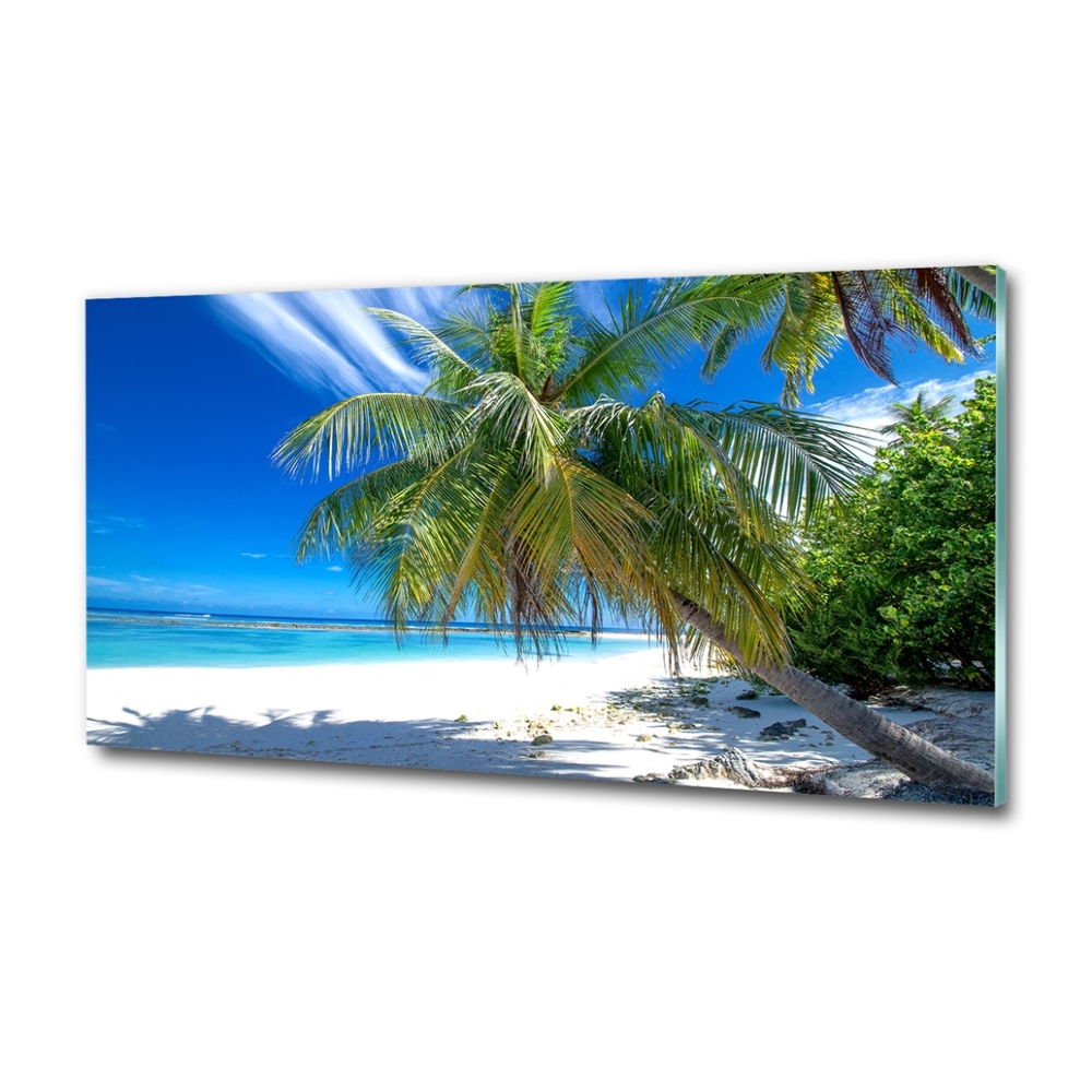 Glass art print Tropical beach