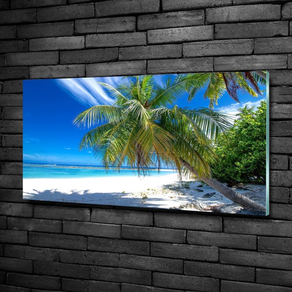 Glass art print Tropical beach