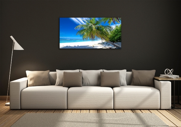 Glass art print Tropical beach