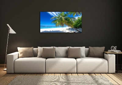 Glass art print Tropical beach