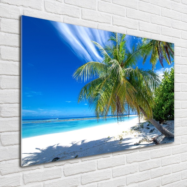 Glass art print Tropical beach