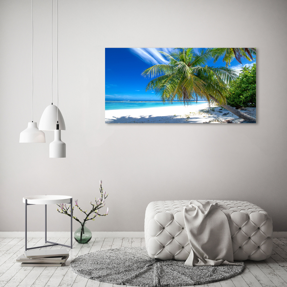 Glass art print Tropical beach