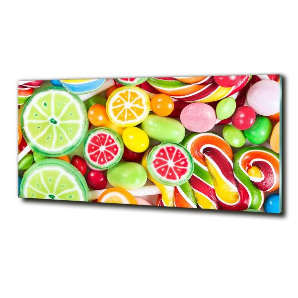 Printed glass wall art Colorful candies