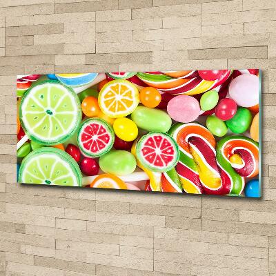 Printed glass wall art Colorful candies