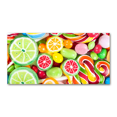 Printed glass wall art Colorful candies