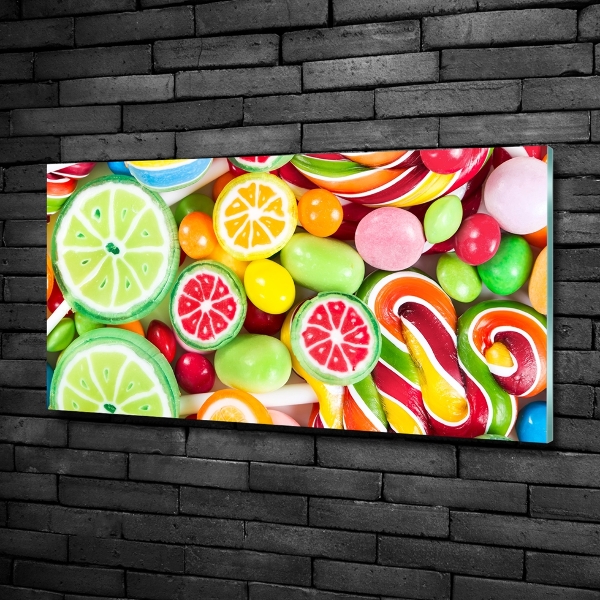 Printed glass wall art Colorful candies