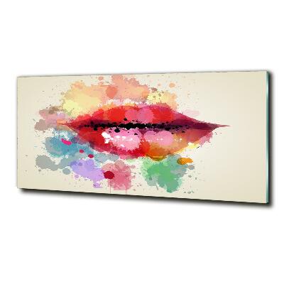 Wall art on glass Colorful lips