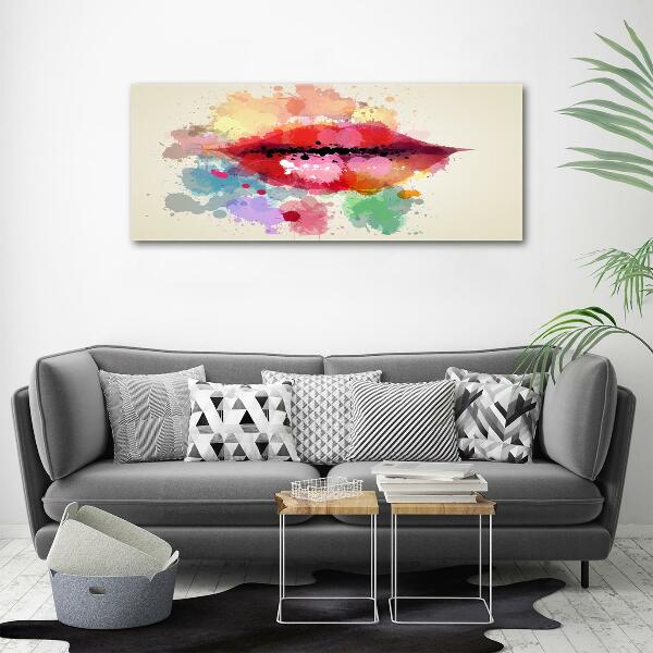 Wall art on glass Colorful lips