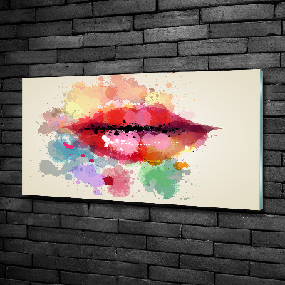 Wall art on glass Colorful lips