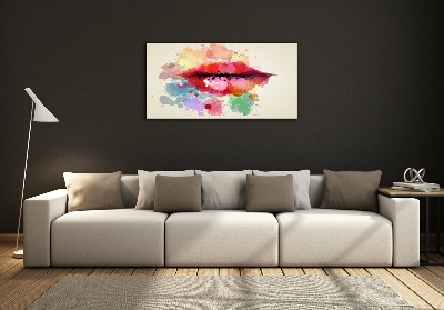 Wall art on glass Colorful lips