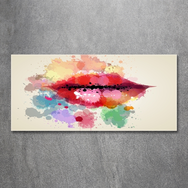 Wall art on glass Colorful lips