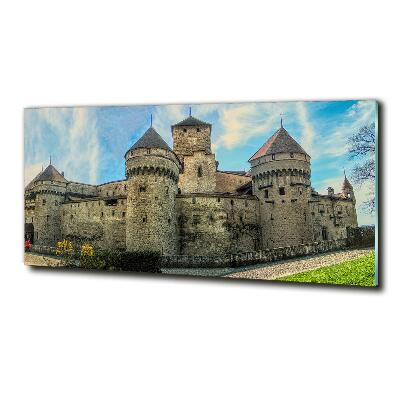 Glass art print Castle in switzerland