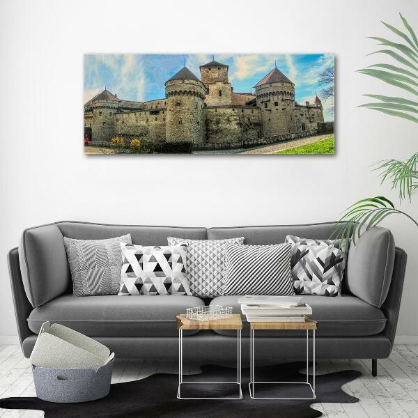 Glass art print Castle in switzerland