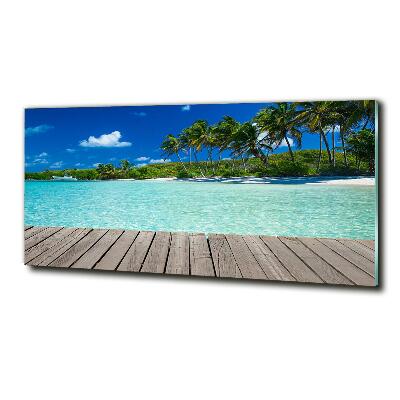 Glass art print Tropical beach