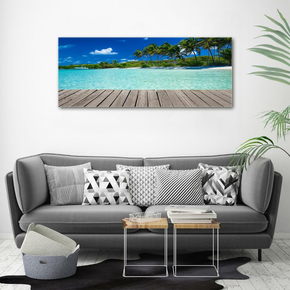 Glass art print Tropical beach