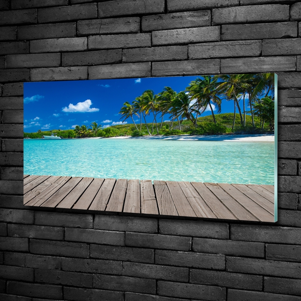 Glass art print Tropical beach