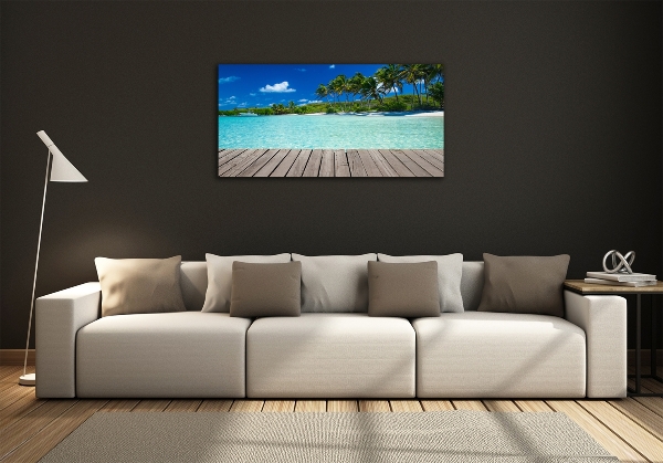 Glass art print Tropical beach