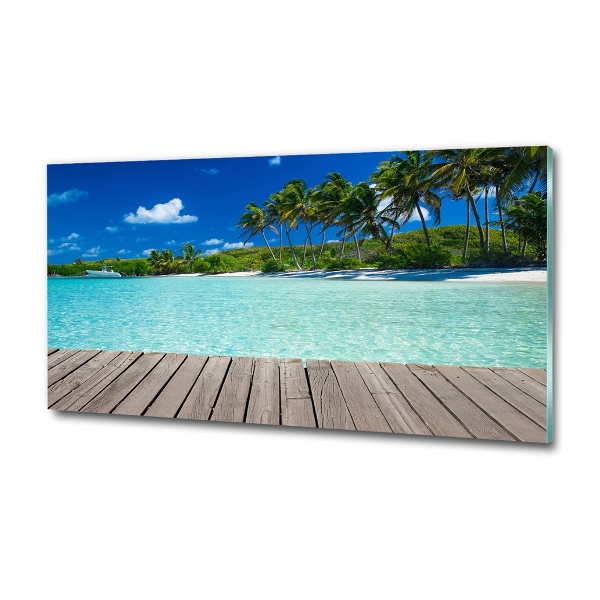 Glass art print Tropical beach